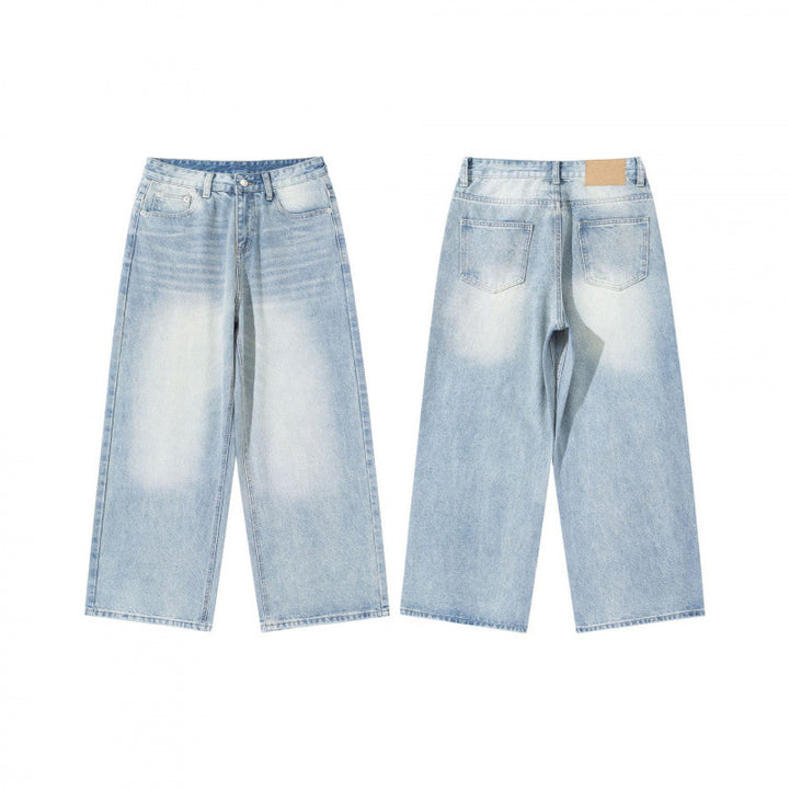 Damen Hoher Bund weit geschnittene gerade Jeans aus Vintage-Denim Echo Archiv