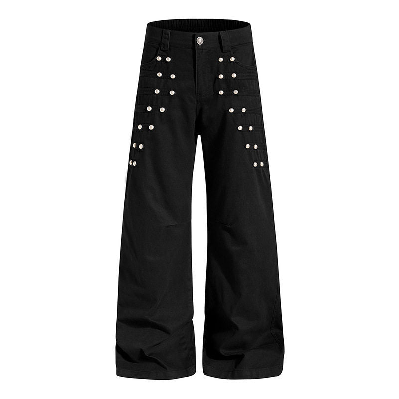 Damen Hochtaillierte weite Culotte-Hose mit Ösen-Detail Echoarchiv