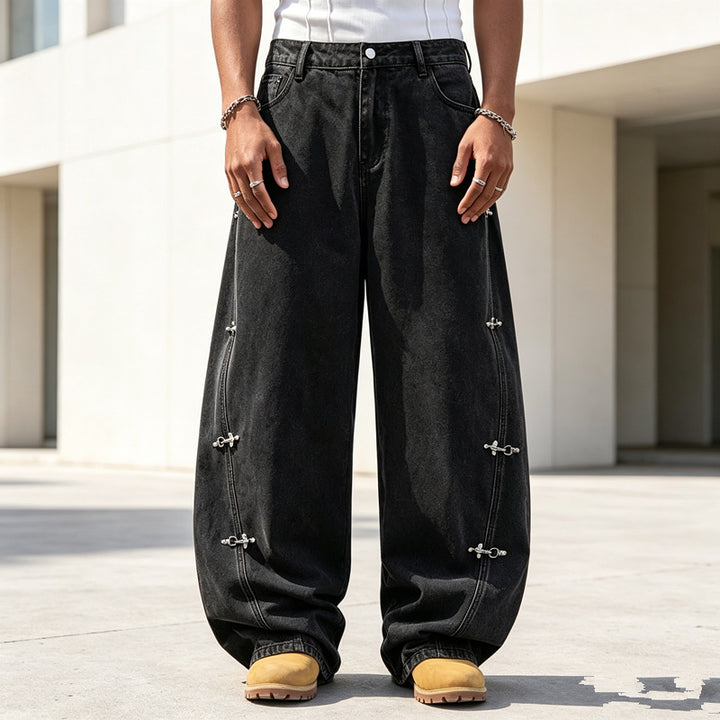 Herren Modische Weit geschnittene Jeans Echoarchiv