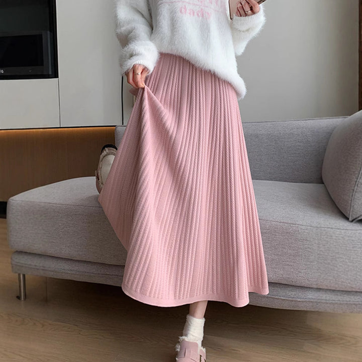 Damen Eleganter Plissee-Midirock mit hohem Bund Echo Archiv
