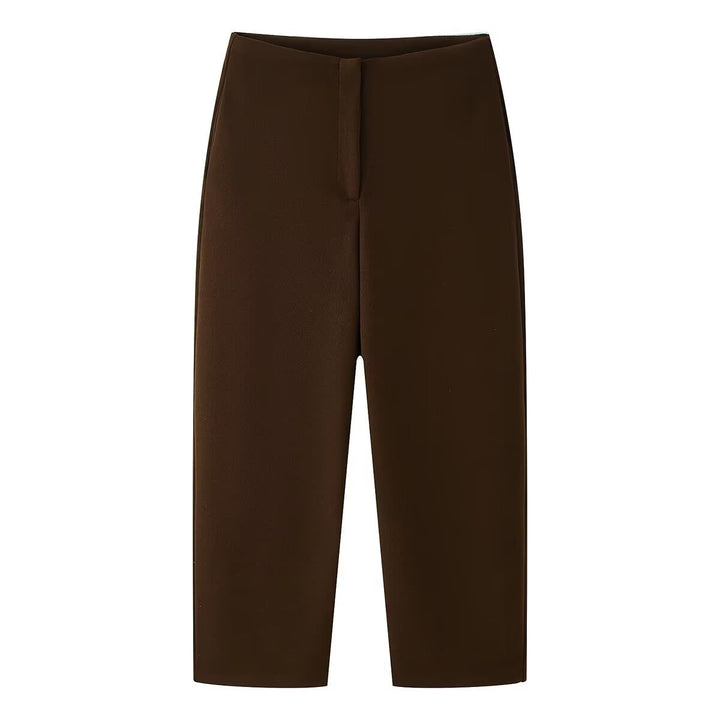 Damen Weite Cropped-Hose mit hoher Taille und elastischem Bund Echo Archiv