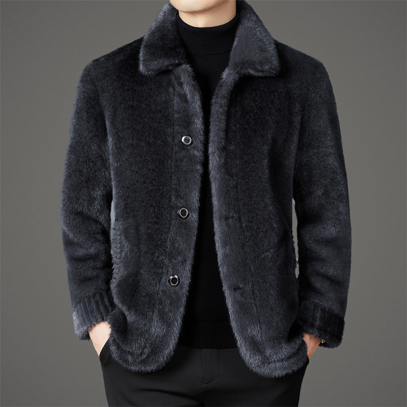 Herren elegante Kunstfelljacke Echoarchiv