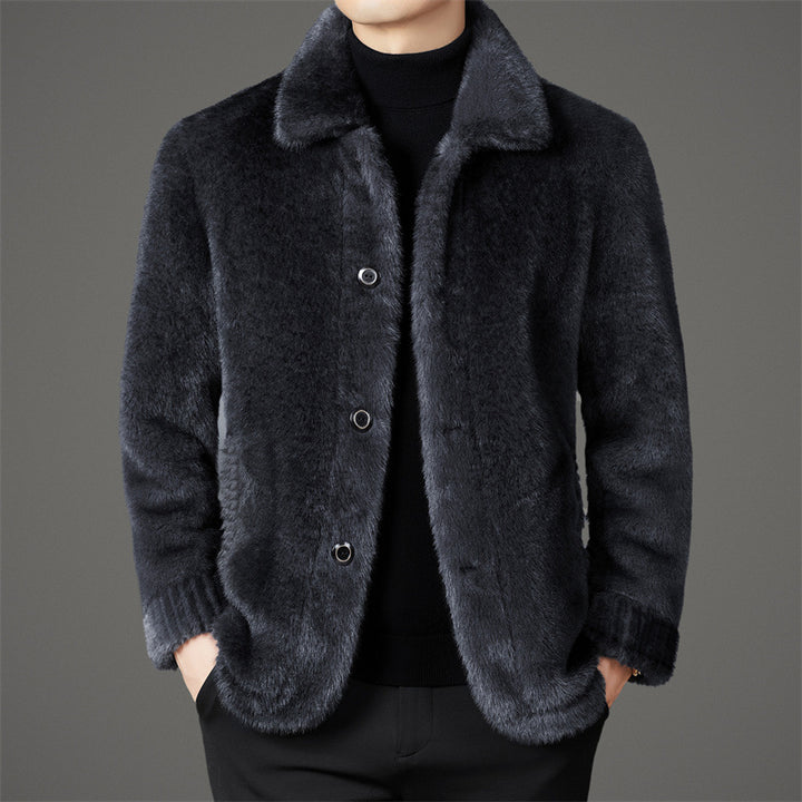 Herren elegante Kunstfelljacke Echoarchiv