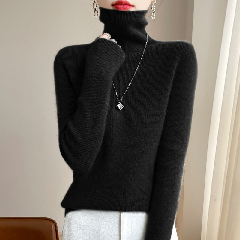 Damen Slim-Fit Rollkragenpullover aus weichem Angora-Mix Echoarchiv