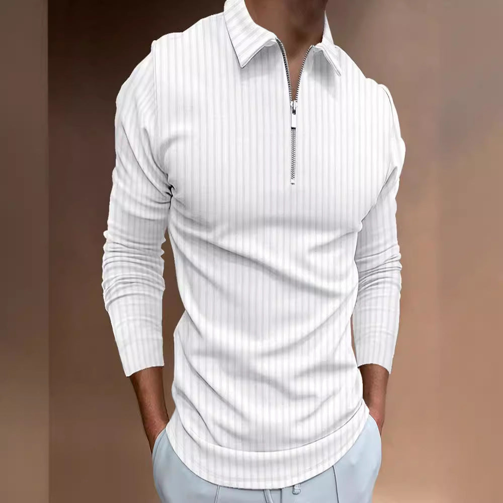 Herren Langarm Poloshirt mit Reißverschluss Echoarchiv