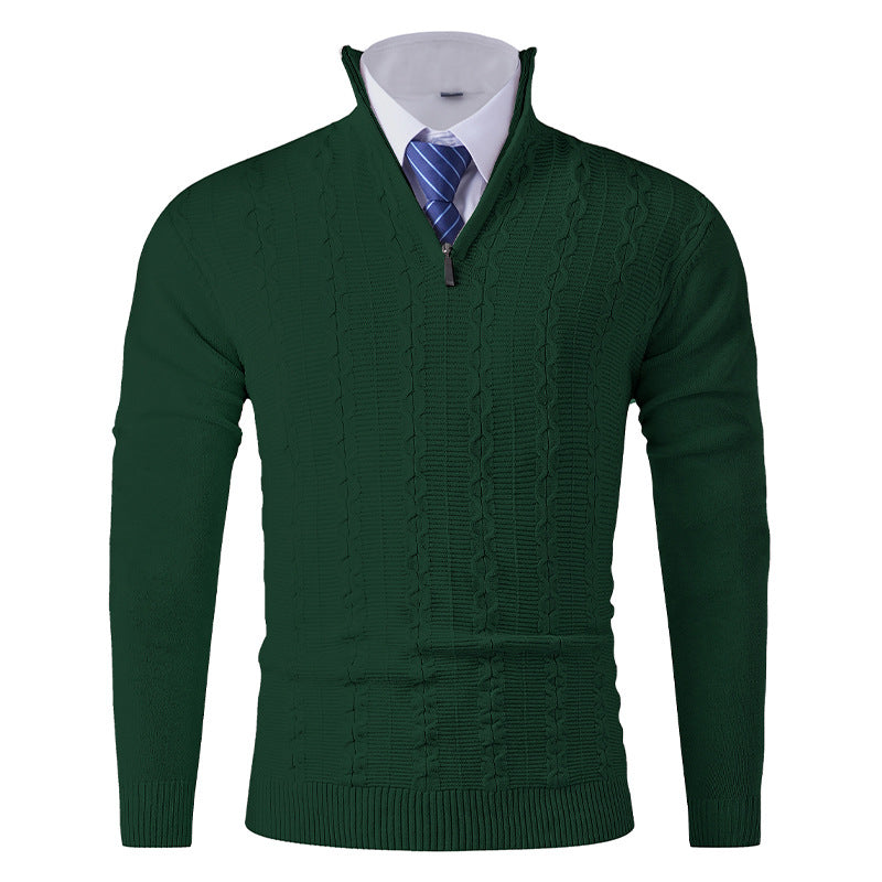 Herren modischer Rollkragenpullover mit strukturiertem Zopfdesign Echoarchiv