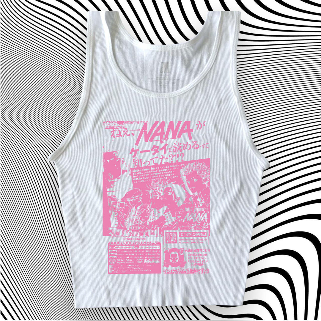 Damen Crop-Top mit kreativem grafischen Druck Echo Archiv