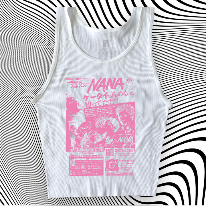 Damen Crop-Top mit kreativem grafischen Druck Echo Archiv