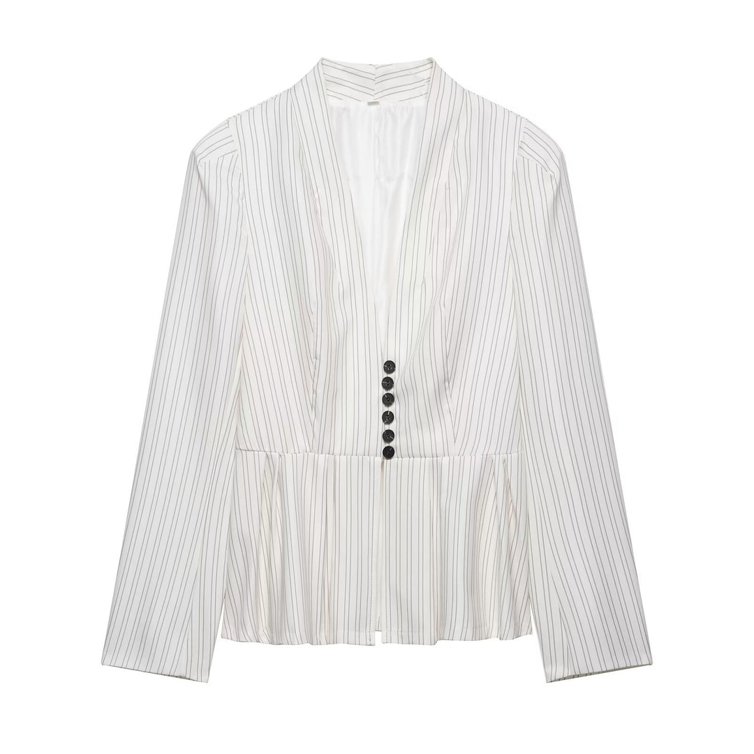 Damen Taillierter Blazer mit Schalkragen, feinen Nadelstreifen und Taillenbetonung Echo Archiv