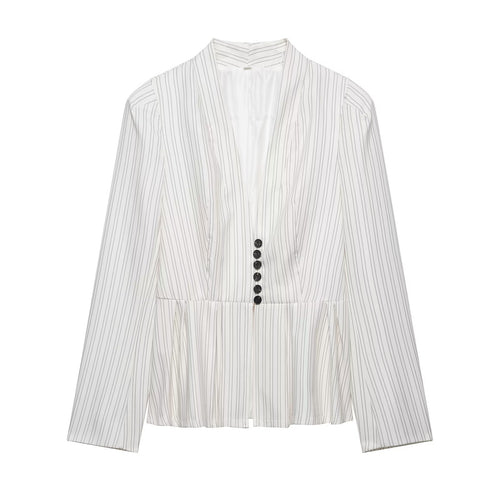 Damen Taillierter Blazer mit Schalkragen, feinen Nadelstreifen und Taillenbetonung Echo Archiv