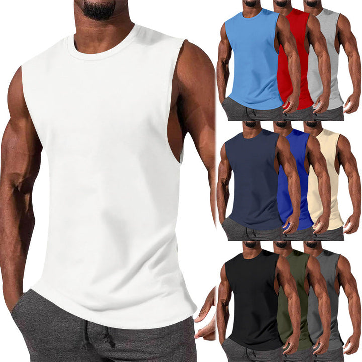 Herren nan athletisches Tanktop mit extra tiefem Armanschnitt und elastischem Baumwollmix Echoarchiv