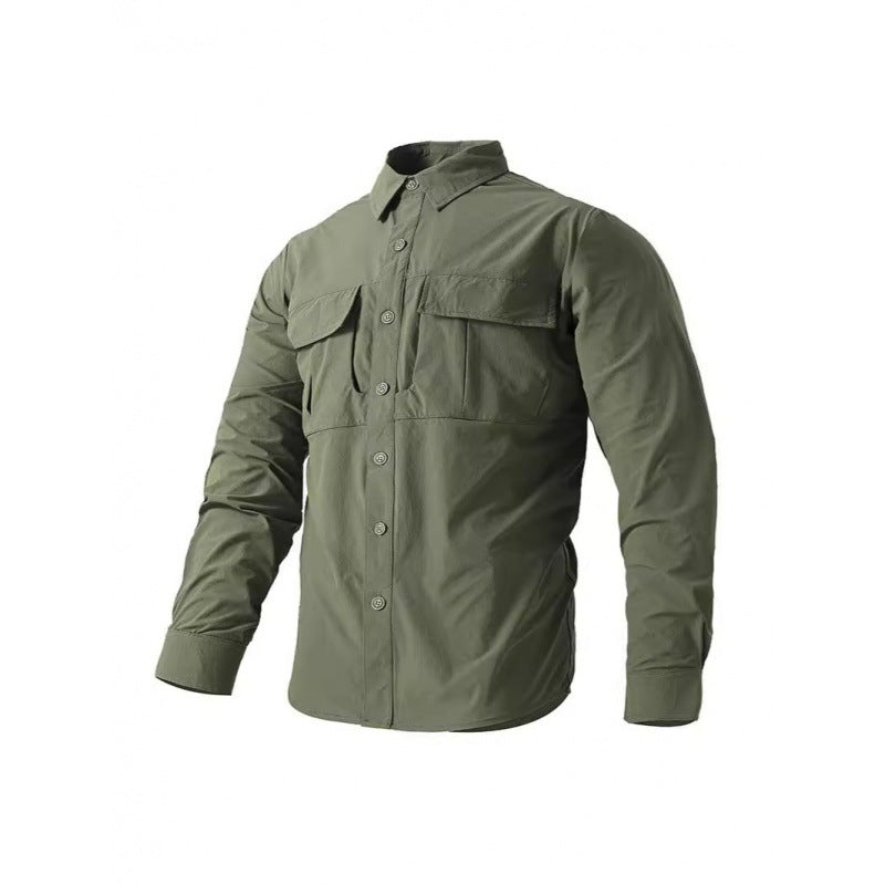 Herren Leichte Hemdenjacke im Utility‑Stil mit aufgesetzten Brustklappen und Knopfleiste Echo Archiv