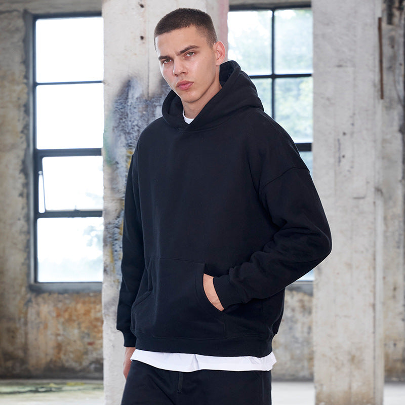 Herren Oversize-Heavyweight Baumwoll-Kapuzenpullover mit Kängurutasche Echo Archiv