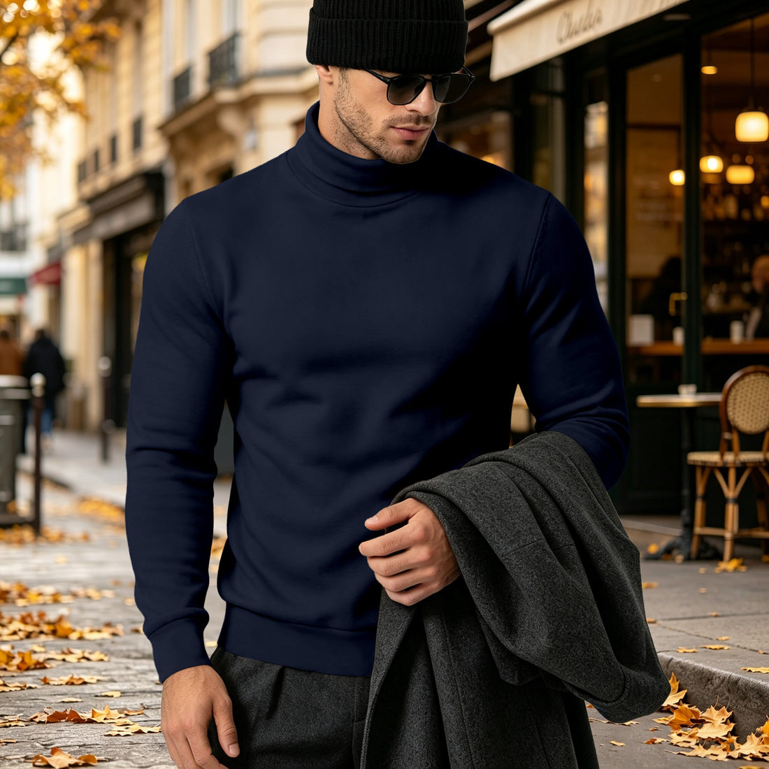 Herren Eleganter Baumwoll-Mix Rollkragenpullover Slim Fit – Norvane