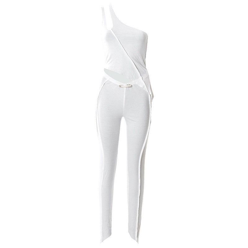 Damen asymmetrischer Jumpsuit mit modischem Cut-Out und eleganter Taillierung Echo Archiv