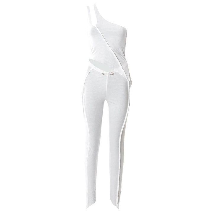 Damen asymmetrischer Jumpsuit mit modischem Cut-Out und eleganter Taillierung Echo Archiv