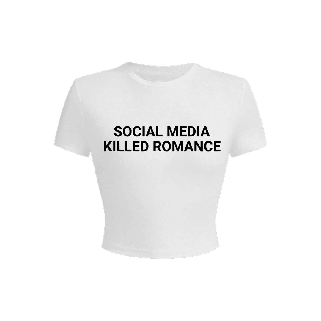 Damen Crop-T-Shirt mit kreativem Statementdruck und figurbetontem Schnitt Echo Archiv