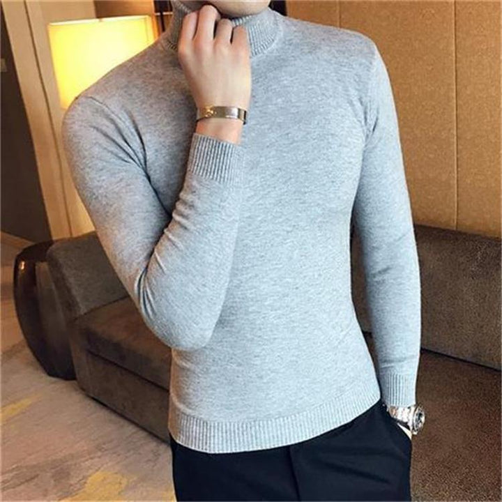 Herren Elegante Rollkragenpullover aus hochwertigem Baumwollmix Echoarchiv