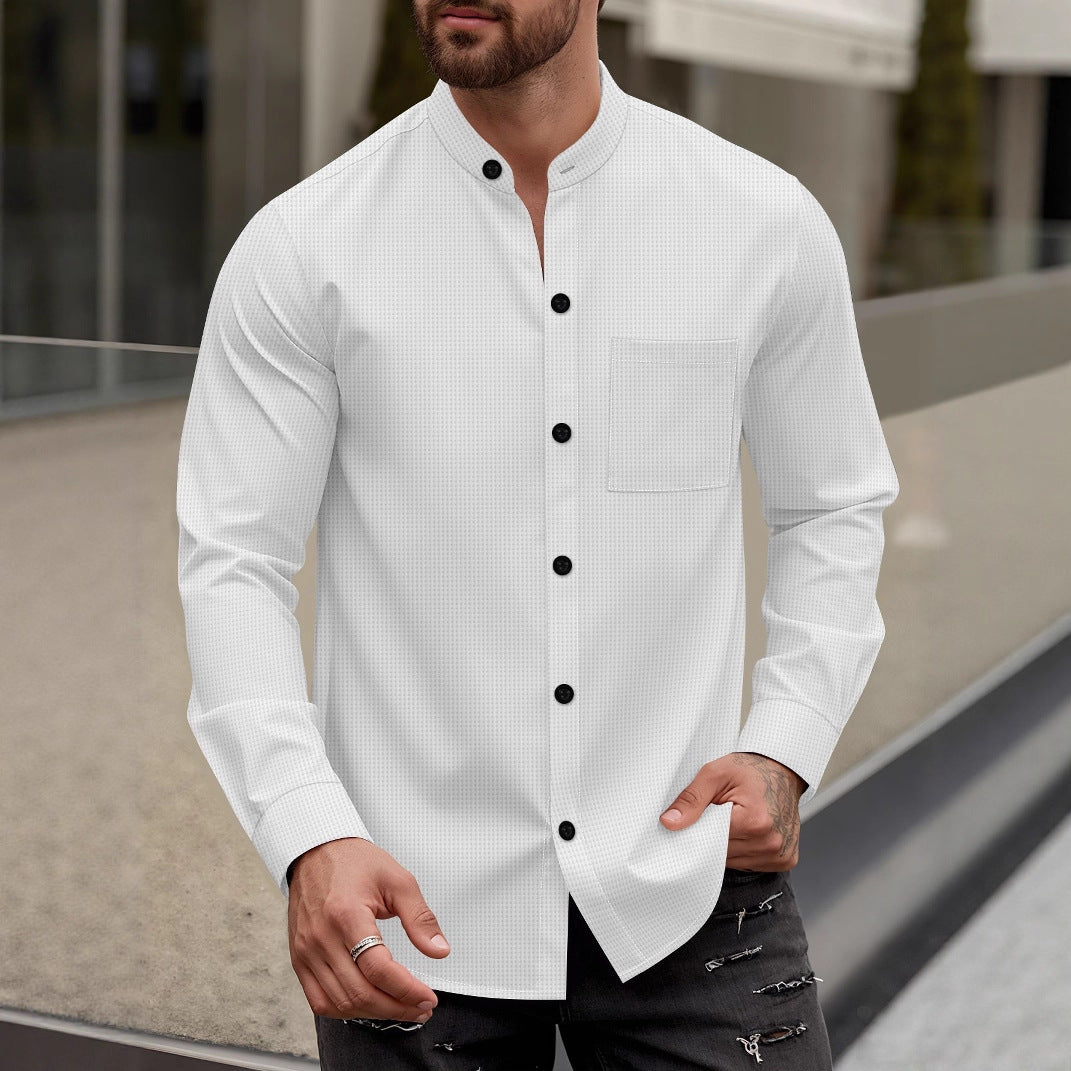 Herren Elegantes Hemd mit Stehkragen Echoarchiv