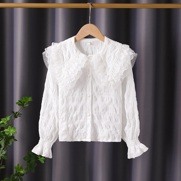 Damen Bluse mit voluminösem Rüschenkragen Echo Archiv