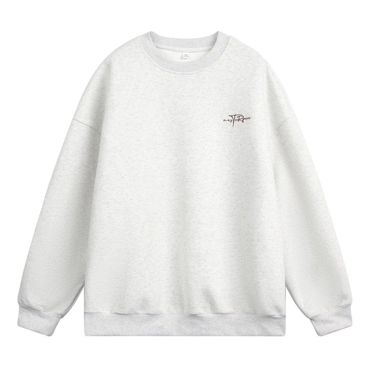 Unisex Boxy-Sweatshirt mit minimaler Script-Stickerei und geripptem Bund Echo Archiv