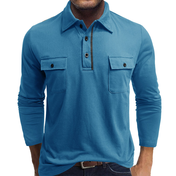 Herren Poloshirt mit modischen Taschen Echoarchiv