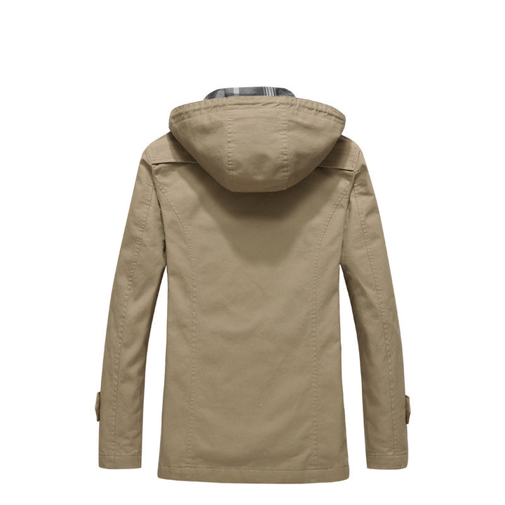 Herren Baumwoll-Canvas Parka mit Kapuze, kariertem Innenfutter und Multifunktions‑Taschen – Taviero