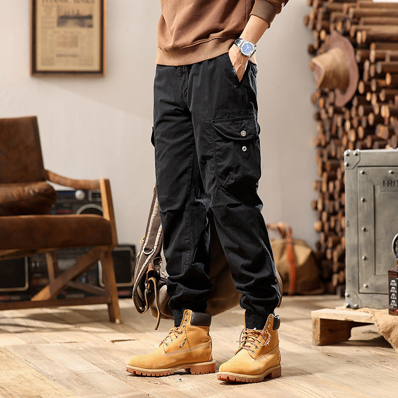 Herren vielseitige Cargo-Hose mit gepolsterten Taschen und elastischem Bund Echoarchiv