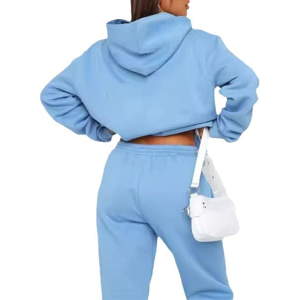 Damen nan oversized Kapuzen-Loungewear-Set mit Kängurutasche und elastischem Knöchelabschluss Echo Archiv