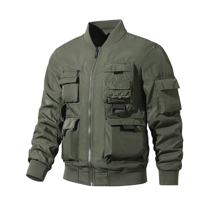 Herren Taktische Bomberjacke im Field‑Look mit modularen Außenfächern und elastischem Saum Echo Archiv