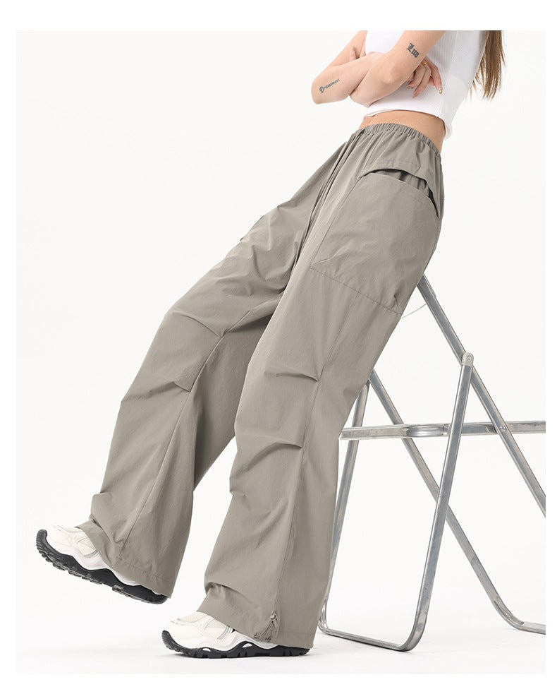 Damen Wide‑Leg Cargo‑Hose mit elastischem Bund & Utility‑Taschen Echoarchiv