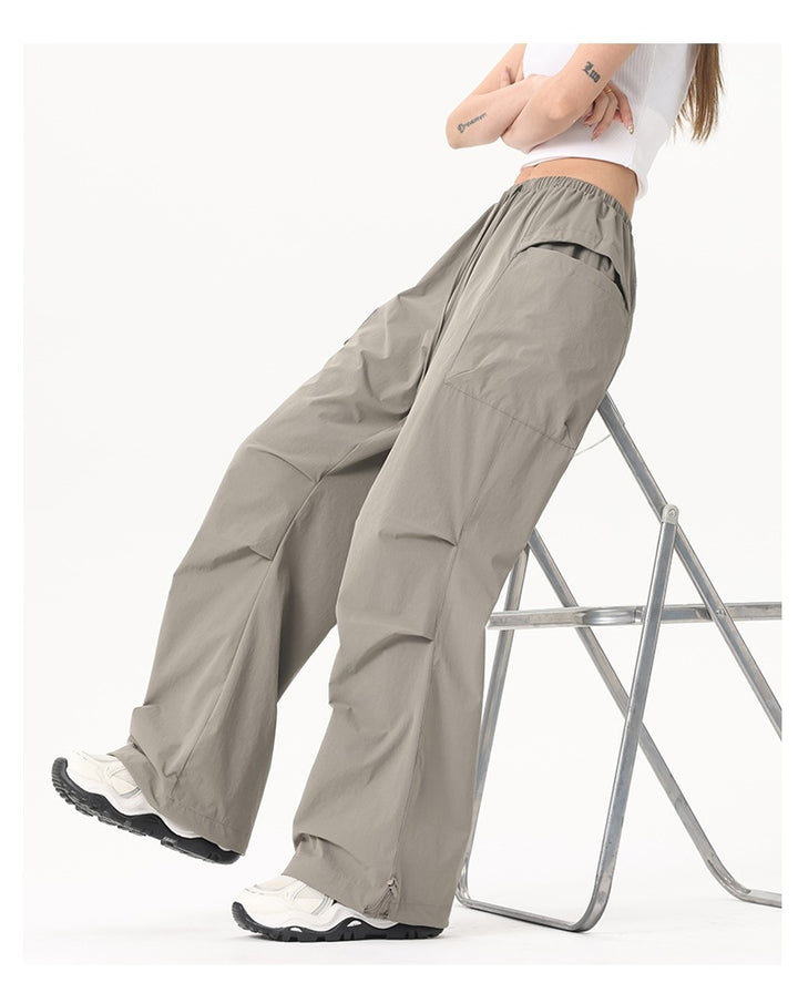 Damen Wide‑Leg Cargo‑Hose mit elastischem Bund & Utility‑Taschen Echoarchiv