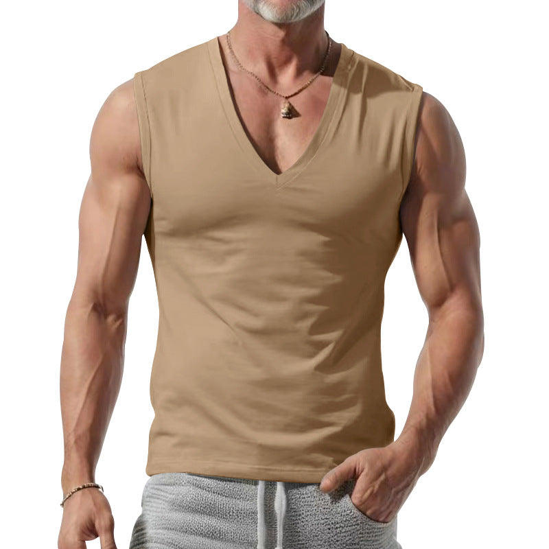 Herren nan figurbetontes ärmelloses V-Ausschnitt Muskelshirt Echo Archiv