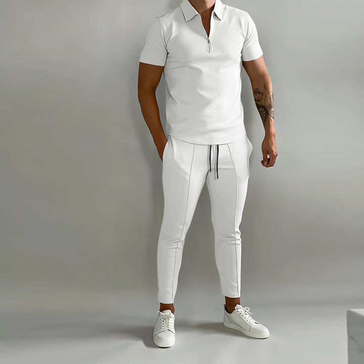 Herren Polo-Shirt mit modernem Reißverschluss und eleganter Passform Echoarchiv