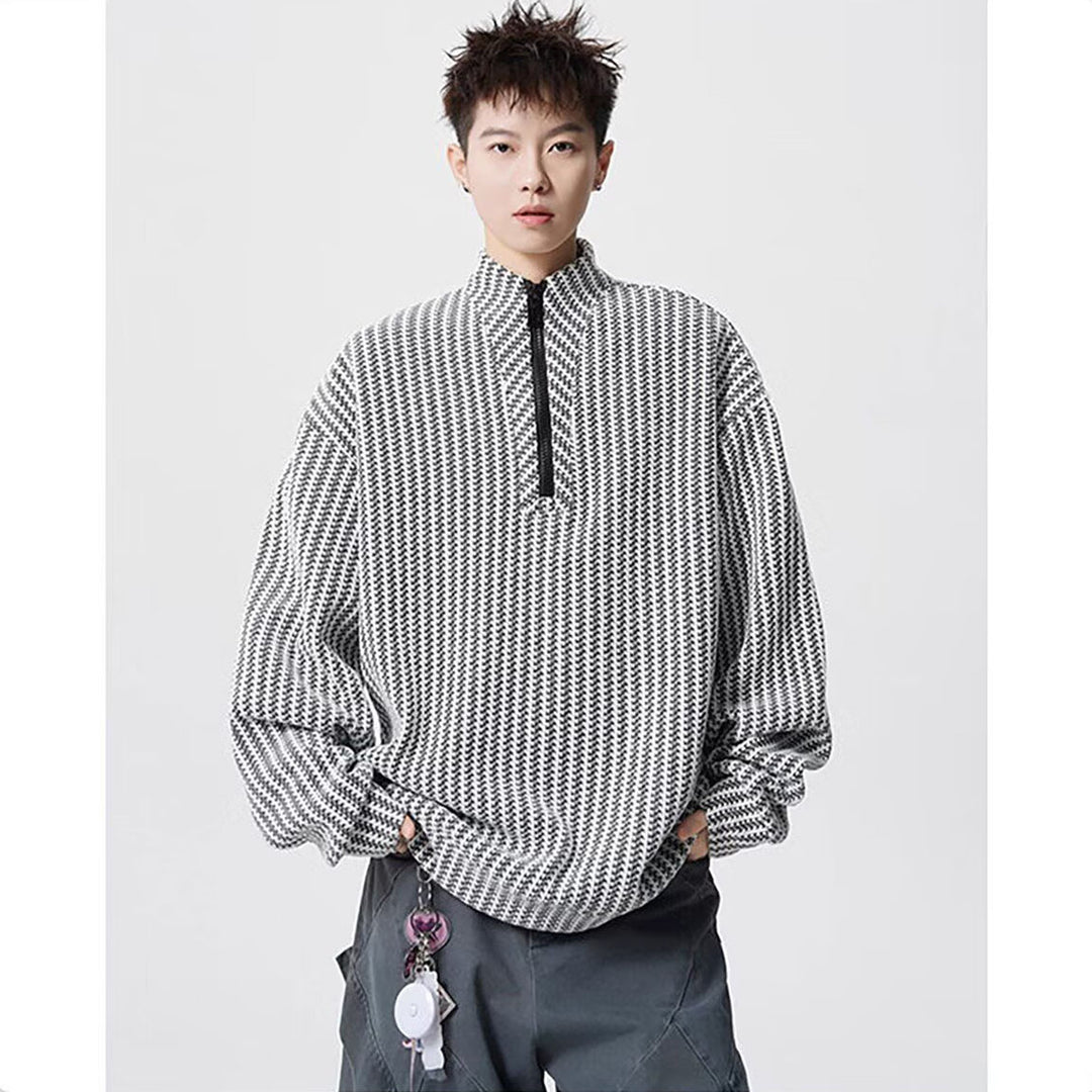 Damen Oversized Sweatshirt mit Stehkragen Echoarchiv