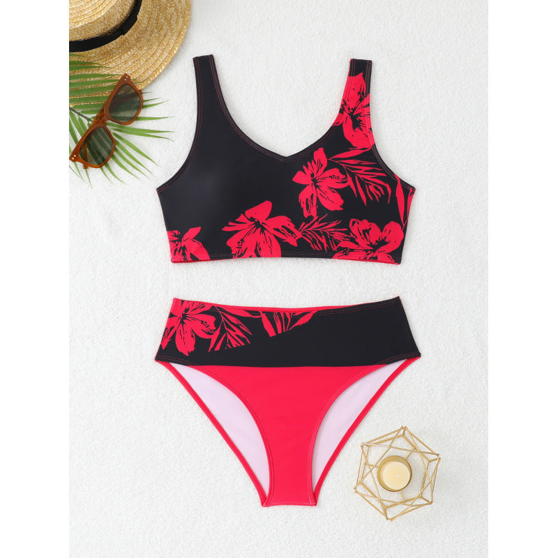 Damen Bikini-Set mit hohem Bund und floralem Muster Echo Archiv