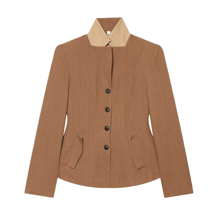 Damen Taillierter Blazer mit Stehkragen figurformenden Abnähern und Pattentaschen Echo Archiv