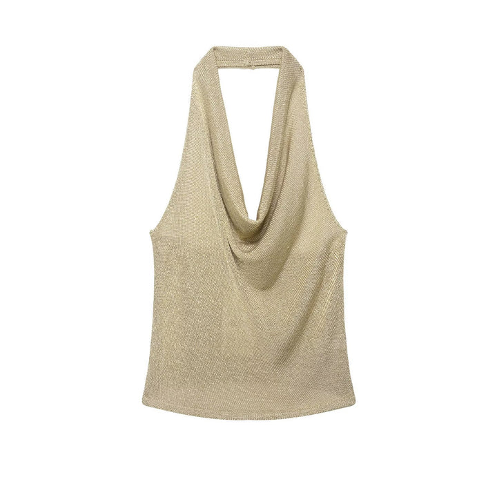 Damen Haltertop mit elegantem Wasserfall-Ausschnitt und schimmernden Akzenten Echo Archiv