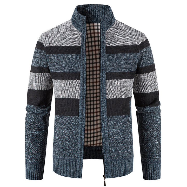Herren modische Strickjacke mit einem modernen und vielseitigen Karomuster Echoarchiv