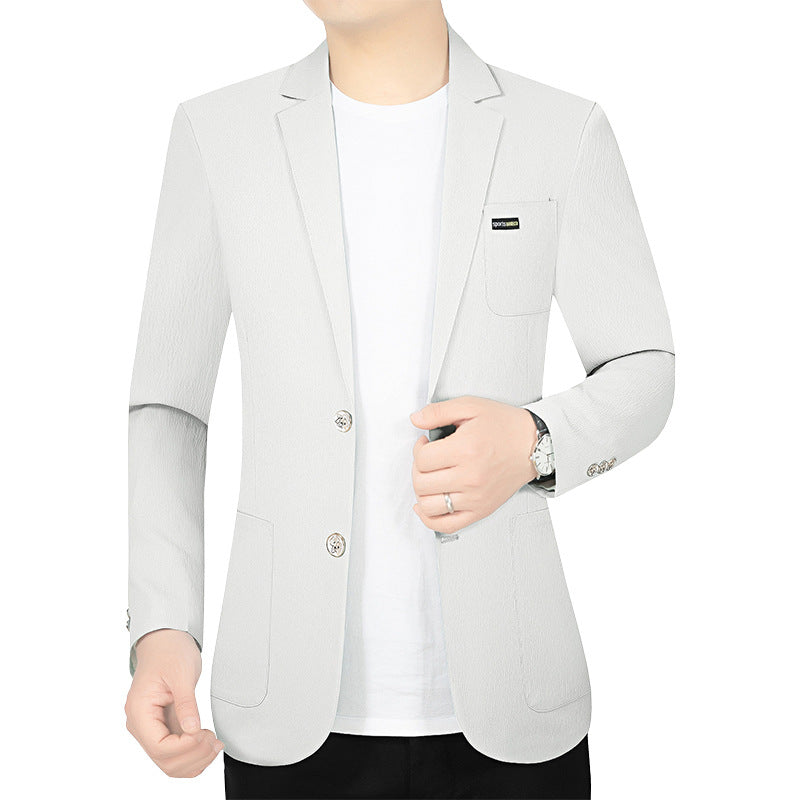 Herren Modernes Stretch Business-Sakko mit schmalem Schnitt und aufgesetzten Taschen – Tianoro
