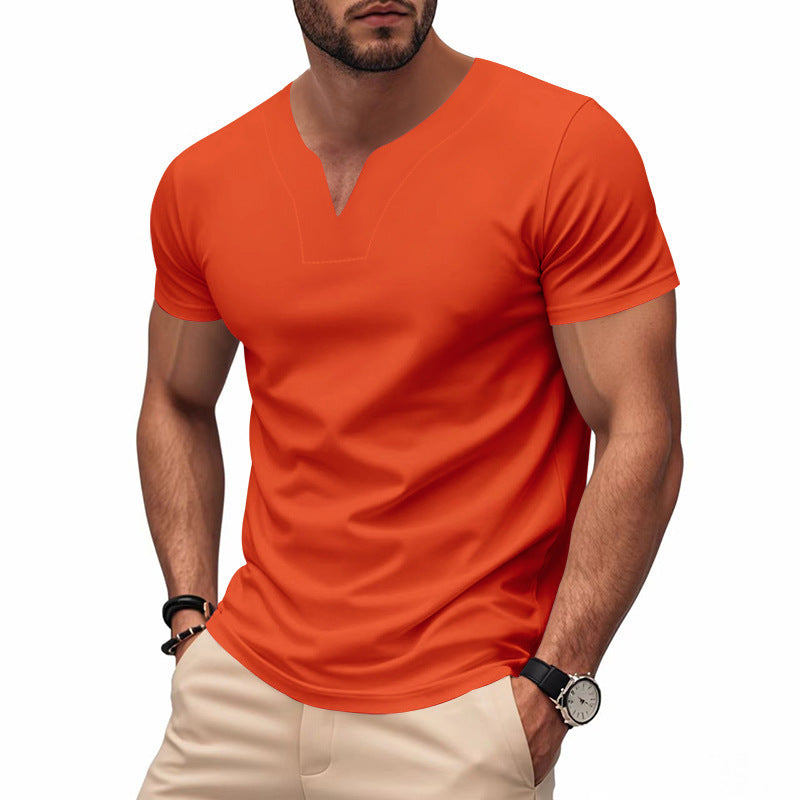 Herren Sportliches V-Ausschnitt T-Shirt aus atmungsaktivem Material Echoarchiv