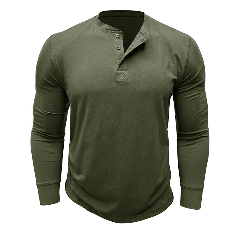 Herren Langarm-Henley-Shirt mit moderner Knopfleiste und zeitgemäßem Schnitt Echoarchiv