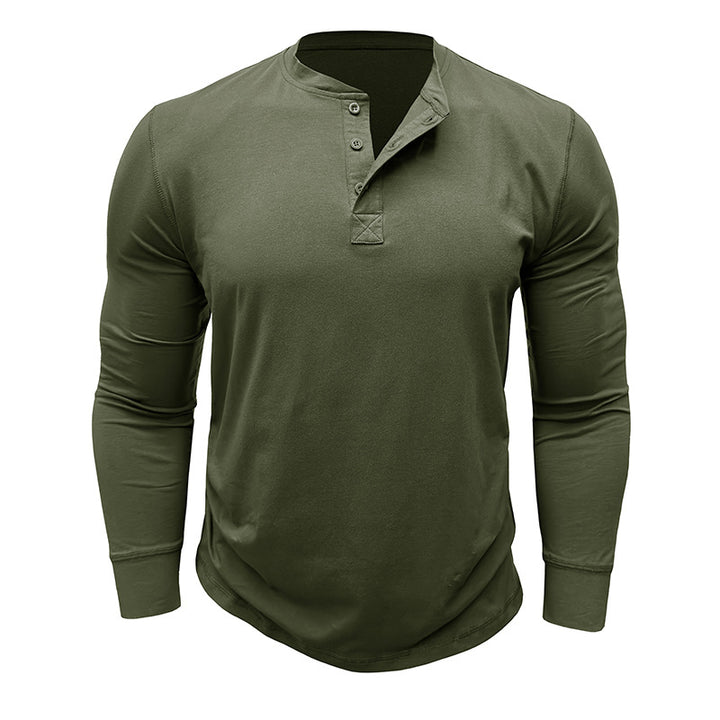 Herren Langarm-Henley-Shirt mit moderner Knopfleiste und zeitgemäßem Schnitt Echoarchiv