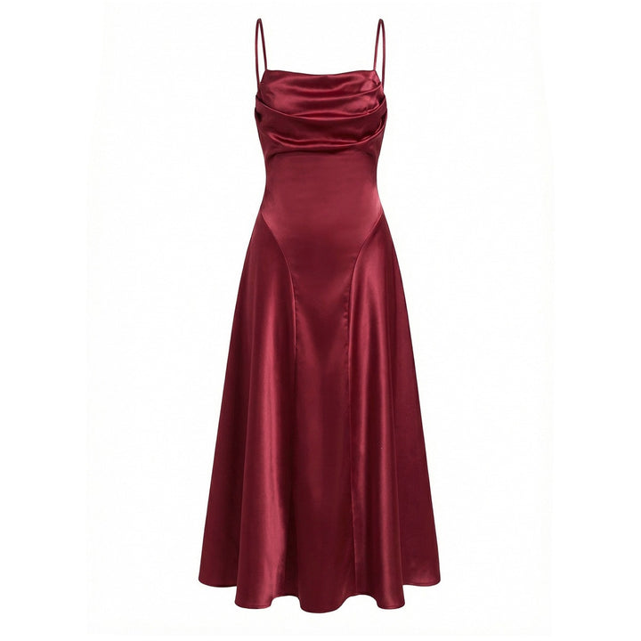 Damen Satin Abendkleid mit Drapé-Ausschnitt Echo Archiv