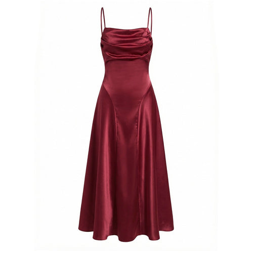 Damen Satin Abendkleid mit Drapé-Ausschnitt Echo Archiv
