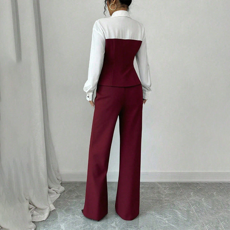 Damen Eleganter Blazer mit hochgeschnittenem Hosenanzug Echo Archiv