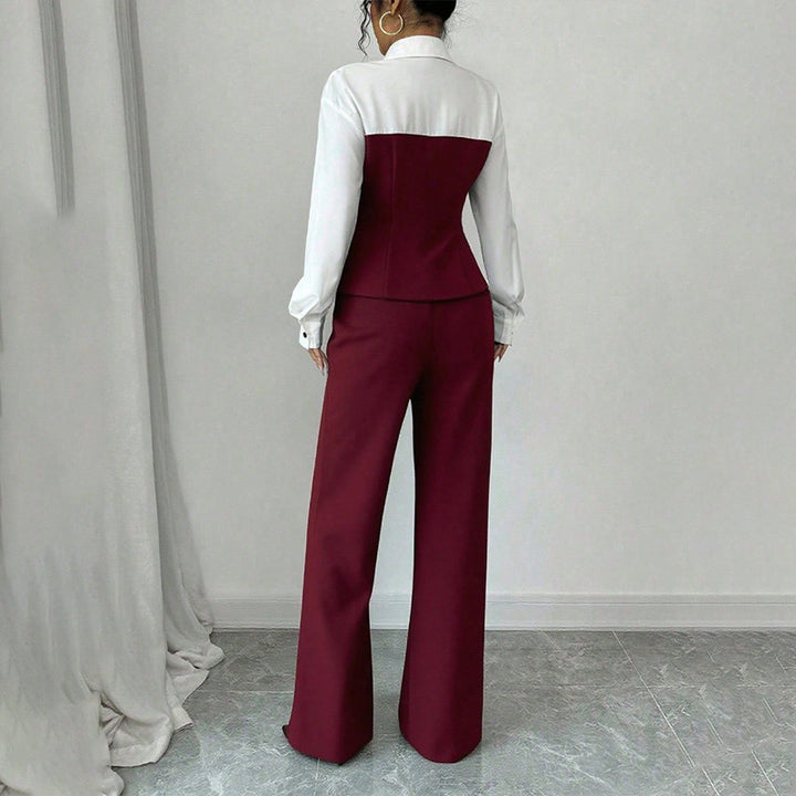 Damen Eleganter Blazer mit hochgeschnittenem Hosenanzug Echo Archiv