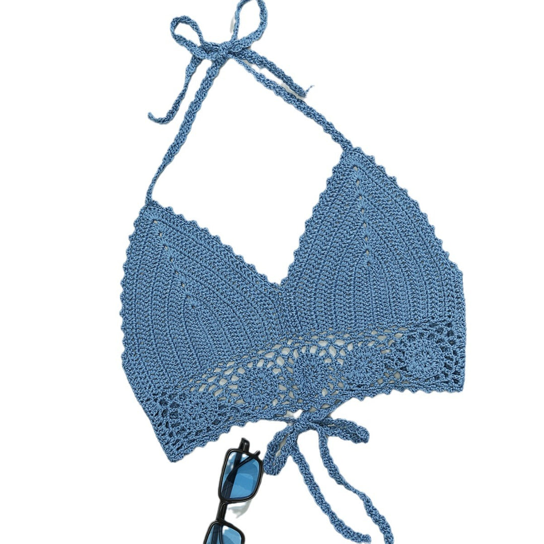 Damen Häkel-Bikinioberteil mit verstellbaren Trägern und Spitzenakzenten Echo Archiv