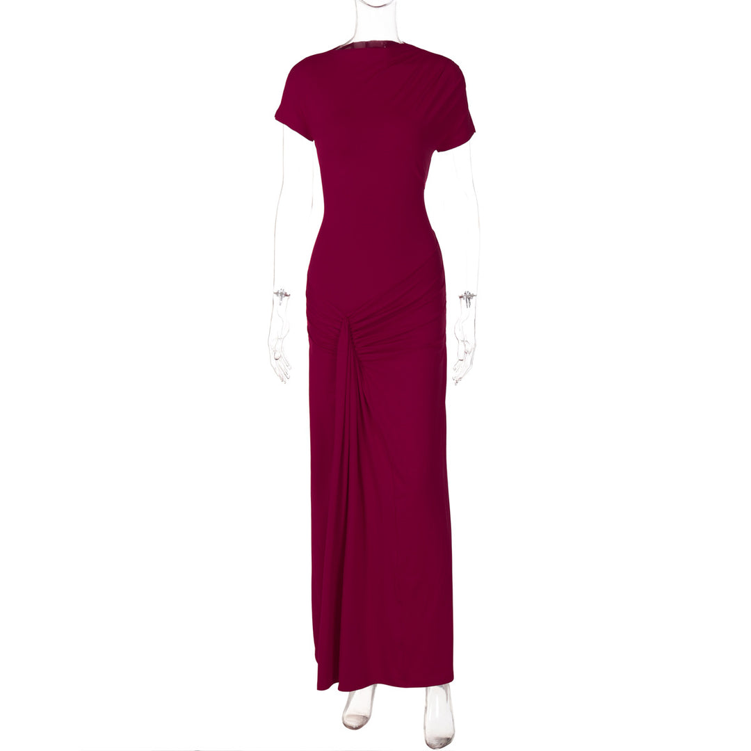 Damen Elegantes Maxikleid mit Drapierung und asymmetrischem Saum Echo Archiv