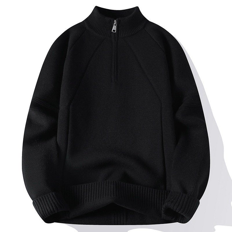 Herren Strickpullover mit hohem Kragen und Reißverschluss Echoarchiv